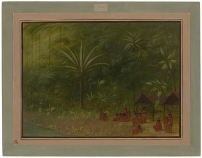 Obóz Cocomasów - widok na brzeg autorstwa George Catlin