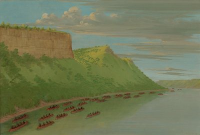 Ojciec Hennepin i towarzysze przechodzący skok kochanka. kwiecień 1680, 18471848. autorstwa George Catlin