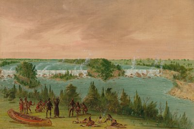 Ojciec Hennepin i Towarzysze przy wodospadach św. Antoniego. 1 maja 1680, 18471848. autorstwa George Catlin