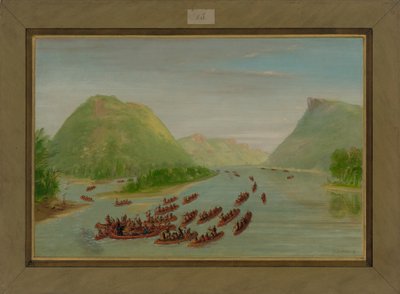 Ojciec Hennepin i dwaj towarzysze uwięzieni przez Siuksów, kwiecień 1680, 1847-48 autorstwa George Catlin