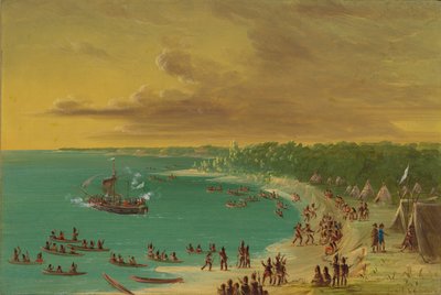 Pierwszy rejs gryfa po jeziorze Erie. 7 sierpnia 1679, 18471848. autorstwa George Catlin