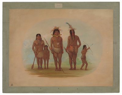 Pięciu Indian z Iquito autorstwa George Catlin
