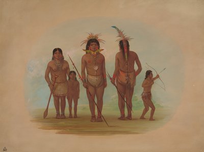 Pięciu Indian Iquito, 18541869. autorstwa George Catlin