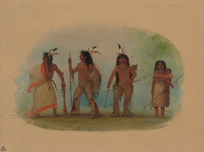 Czterech Indian Apaczów, 18551869. autorstwa George Catlin
