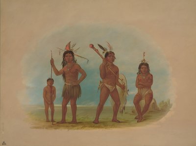 Czterech Indian Arowak, 18541869. autorstwa George Catlin