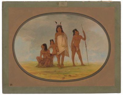 Czterech płaskogłowych Indian autorstwa George Catlin