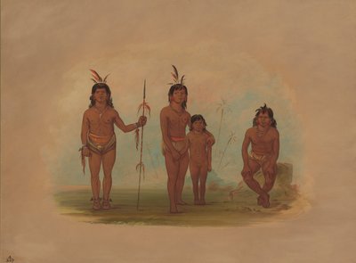 Czterech Indian Goo-a-dive, 18541869. autorstwa George Catlin