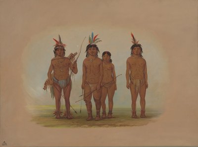 Czterech Indian Macouchi, 18541869. autorstwa George Catlin