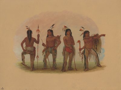 Czterech wojowników Navaho, 18611869. autorstwa George Catlin