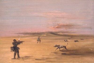 Strzelanie do cietrzewi na preriach Missouri autorstwa George Catlin