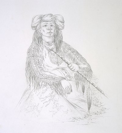 Ha-wan-je-tah (jeden róg) 1852 autorstwa George Catlin