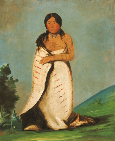 Hee-láh-dee, czysta fontanna, żona dymu, 1832. autorstwa George Catlin