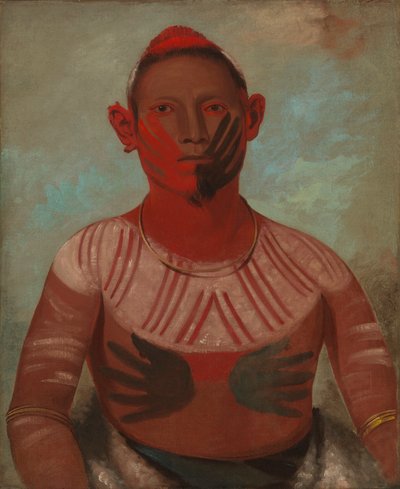 I-o-wáy, jeden z głównych wojowników Black Hawka, 1832. autorstwa George Catlin