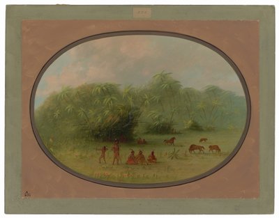Indianie i konie w lesie autorstwa George Catlin
