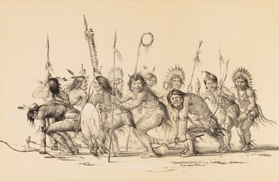 Indianie w kręgu, taniec - nr. 30 autorstwa George Catlin