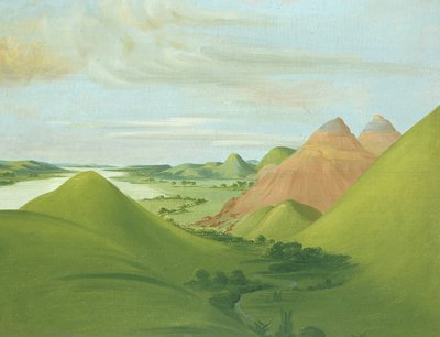 Iron Bluff, 1200 mil nad St. Louis autorstwa George Catlin