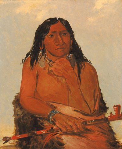 Is-sa-wáh-tám-ah, wilk związany sierścią, wódz autorstwa George Catlin