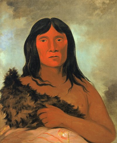 Kay-ée-qua-da-kúm-ee-gísh-kum, Ten, który próbuje ziemi swoją stopą autorstwa George Catlin