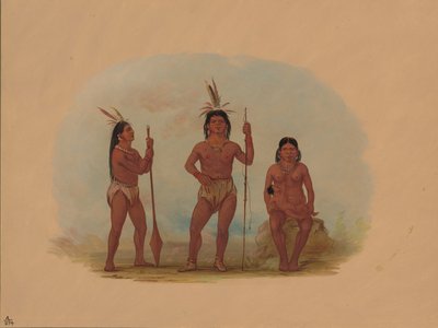 Wódz Klahoquaht, jego żona i syn, 18551869. autorstwa George Catlin