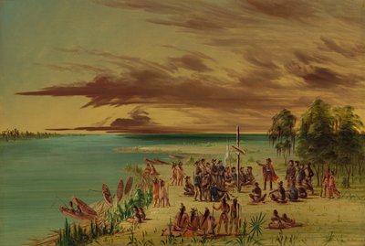 La Salle ubiegająca się o Luizjanę dla Francji. 9 kwietnia 1682, 18471848. autorstwa George Catlin