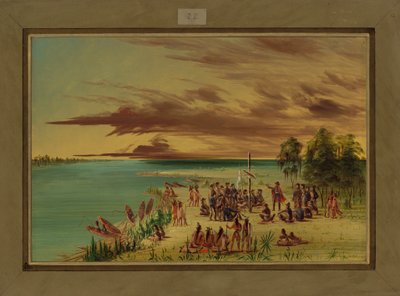 La Salle przejmuje Luizjanę dla Francji, 9 kwietnia 1682, 1847-48 autorstwa George Catlin