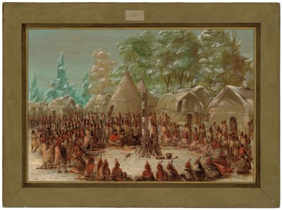Impreza La Salle świętowana w wiosce Illinois. 2 stycznia 1680 r autorstwa George Catlin