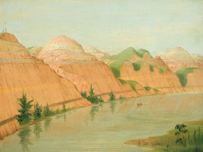 Wspaniały Clay Bluffs, 1800 mil nad St. Louis, 1832. autorstwa George Catlin