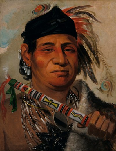 Mah-kée-mee-teuv, niedźwiedź grizzly, wódz plemienia autorstwa George Catlin