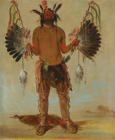 Mah-tó-he-ha, Stary Niedźwiedź, uzdrawiacz, 1832. autorstwa George Catlin