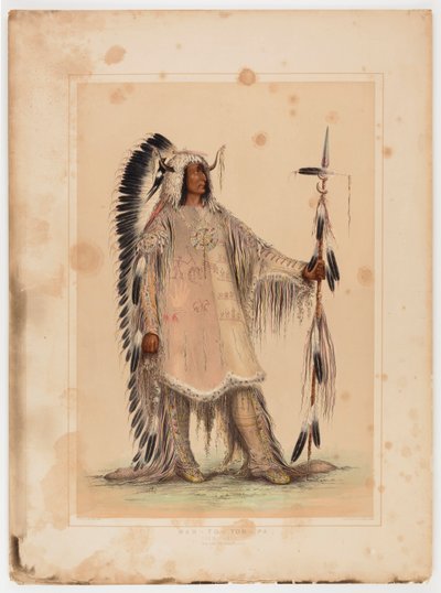 Mah-to-toh-pa, wódz Mandanów autorstwa George Catlin
