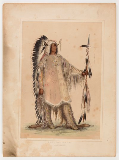 Mah-to-toh-pa, wódz Mandanów autorstwa George Catlin