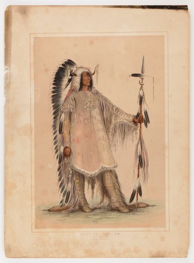 Mah-to-toh-pa, wódz Mandanów autorstwa George Catlin