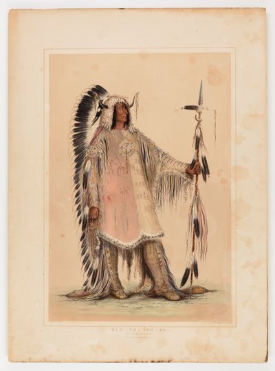 Mah-to-toh-pa, wódz Mandanów autorstwa George Catlin