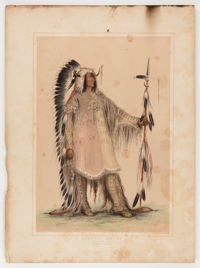 Mah-to-toh-pa, wódz plemienia Mandanów autorstwa George Catlin