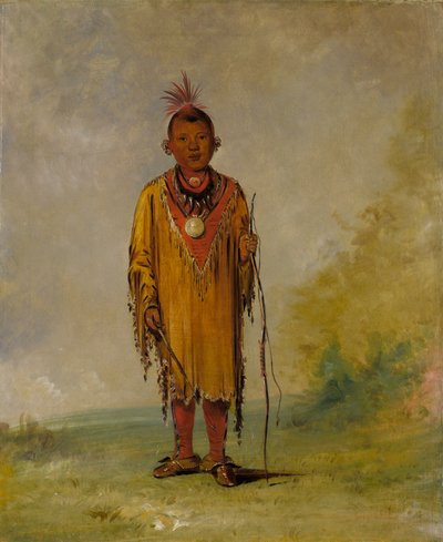 Me-sóu-wahk, sierść jelenia, ulubiony syn Kee-o-kúka autorstwa George Catlin