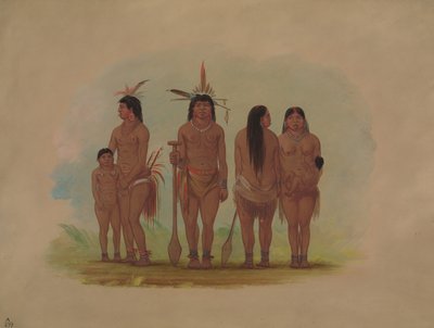 Członkowie plemienia Payaguas, 18541869. autorstwa George Catlin
