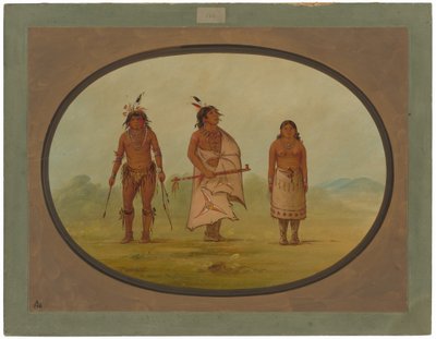 Wódz Mohave, wojownik i jego żona autorstwa George Catlin