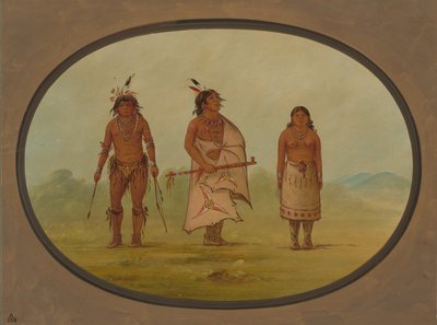 Wódz Mohave, wojownik i jego żona, 18551869. autorstwa George Catlin