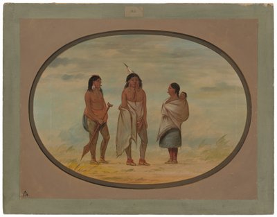 Wódz Indian Nayas, jego żona i wojownik autorstwa George Catlin