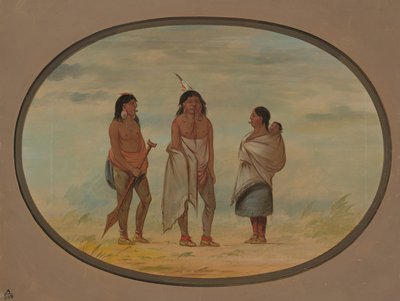 Wódz Indian Nayas, jego żona i wojownik, 18551869. autorstwa George Catlin