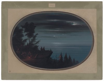 Wioska Nayas w nocy autorstwa George Catlin