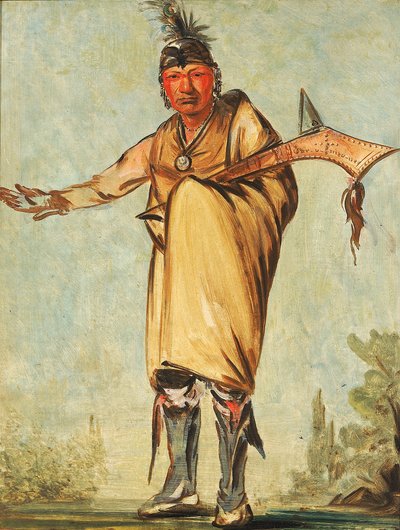 Náw-káw, Wood, były wódz plemienia autorstwa George Catlin