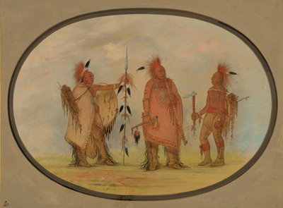 Wódz Osagów z dwoma wojownikami, 18611869. autorstwa George Catlin
