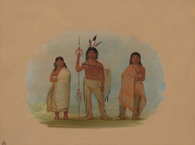Wódz Ottawy, jego żona i wojownik, 18611869. autorstwa George Catlin