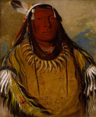 Pa-ris-ka-roó-pa, Dwie Wrony, wódz autorstwa George Catlin