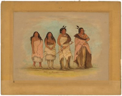 Wódz Pawneepict, dwie córki i wojownik autorstwa George Catlin