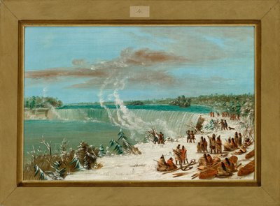 Portage wokół wodospadów Niagara w Table Rock autorstwa George Catlin