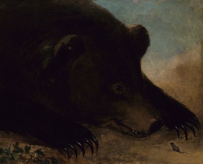 Portrety niedźwiedzia grizzly i myszy, rozmiar życia, 1846-1848. autorstwa George Catlin