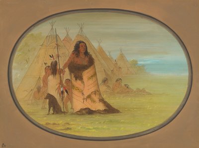 Wódz Puncah otoczony przez swoją rodzinę, 18611869. autorstwa George Catlin