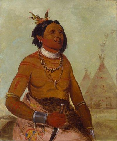 Quáy-hám-kay, kamienna skorupa, odważny autorstwa George Catlin